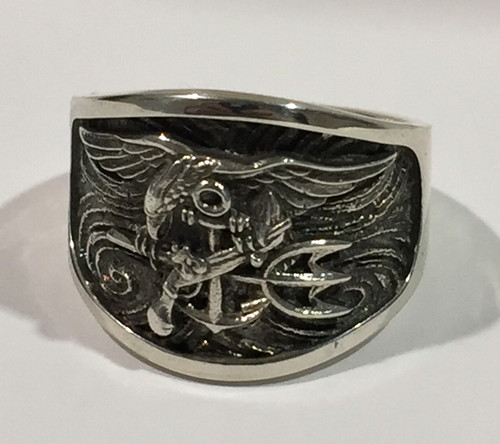 US Navy Ring Sterling Silver Vintage #11 M109114971 - アクセサリー