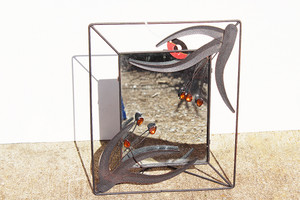 Shanti Glass, Metal & Gem Sitting Mirror