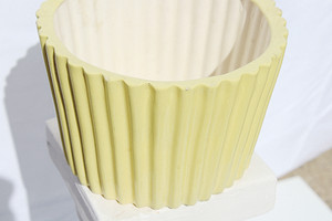 Yellow Accordion Ceramic Container