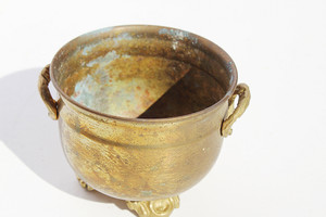 Vintage Miniature Brass Pot