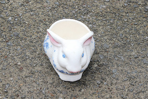Vintage Crackled Ceramic Storage Rabbit
