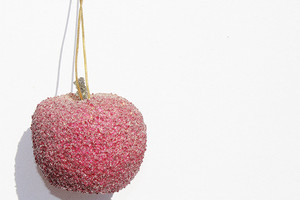 Vintage Beaded Glitter Hanging Apple