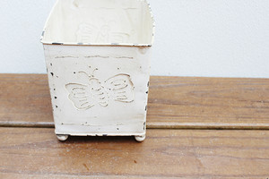 Shabby Chic Distress Butterfly Tin Can