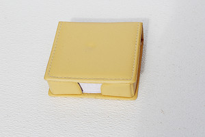 Elegant Leather Like Note Case & Paper- Yellow