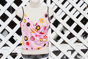 Loana Pink & Black Trim Top