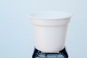 Miniature White Plastic Craft Pots