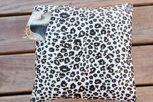 9" x 9" Solid Leopard Print Pillow