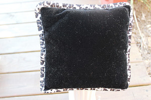 9" x 9" Black & Leopard Trim Pillow