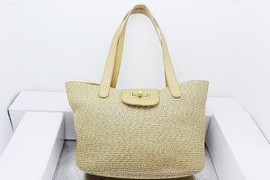 Vintage 100% Gold Paper Straw Handbag