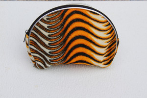 Single Tiger Print Fabric Cosmetic Bag