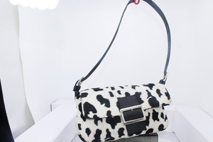 Chateau Fabric Cow Print Shoulder Handbag