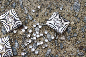 Punch In Peacock Design Solid Metal Adornment & Prongs