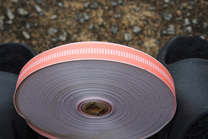 Grosgrain Orange & White Fabric Trim Ribbon Reel