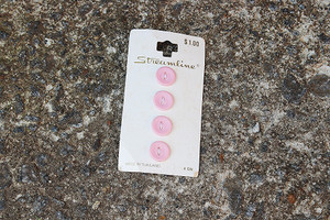 Vintage 1990s Streamline 3/8" Raised Pink Buttons
