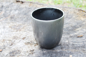 Shimmering Silver Gray Ceramic Container