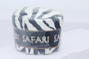 Safari Round Zebra Fabric Storage Box