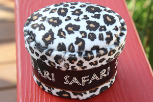 Safari Round Cheetah Fabric Storage Box