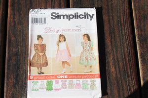 Simplicity Design Your Own Girls Pattern #7627 S 5-6-7-8 CUT