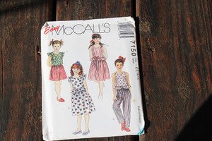 McCall's Girls Pattern #7050 Sizes 6-7-8