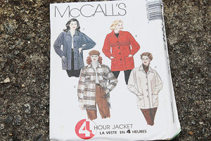 McCall's Pattern 4 Hour Jacket Pattern #7245 Sizes Lrg - Xlg