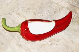 Vintage Over-Sized Ceramic Chilli Pepper Open Dish