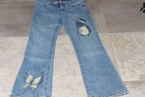 Vintage Jeans D Embellished Butterfly Denim Jeans