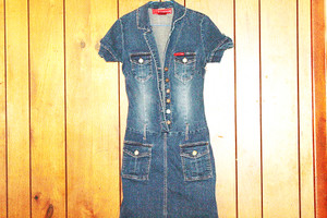 Vintage Hot Kiss Cotton/Spandex Denim Dress