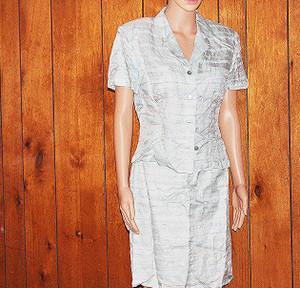 Vintage Maggie London 100% Silk Dupioni 2-Pc. Skirt Set (Necklace NOT Included)