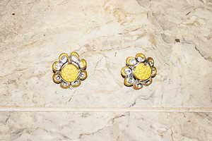 Vintage 1950s Yellow Trumpet Pierced Earrings