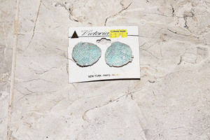 Vintage Victoria Twisted Glitter Teal Beads Clip Earrings