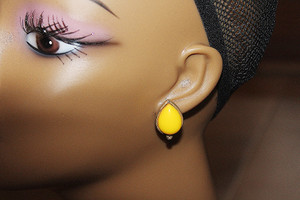 Vintage Add-Your-Own-Dangle Yellow Pierce Earrings