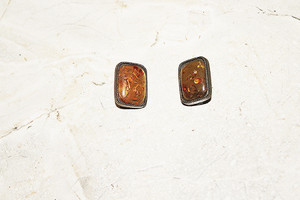 Vintage Faux Topaz Sparkle Mineral Clip Earrings