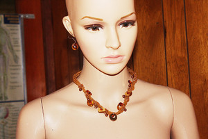 Vintage Gold Interlock Beads Necklace & Earring Set