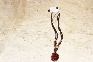 Vintage Precious Lead-Free Beaded Long Necklace & Earring Set