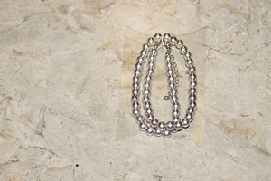 Vintage Trenz Faux Silver Shimmer Pearl Necklace