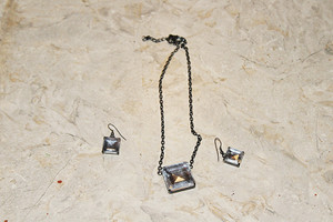 Vintage Faux Ice Necklace & Earring Set