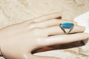 Vintage Iridescent Sky-Blue Ring