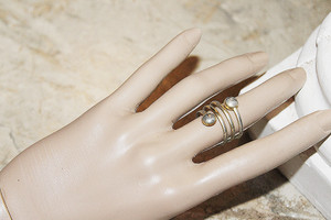 Vintage Distressed Gold Tone Metal Ring