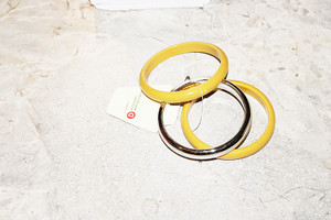 Vintage D Accessory FJ Natural & Silver Metal Bangle Bracelet