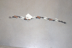 Vintage Seashell & Wood Beads String Bracelet