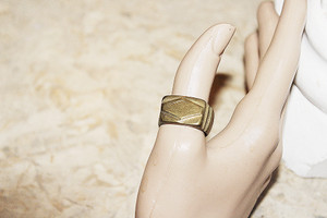 Vintage Rhombus Face Handcrafted African Copper/Brass/Other Metals Ring