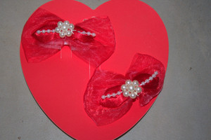 Vintage Satin Ribbons & Faux Pearls 2--Pc. Hair Clips