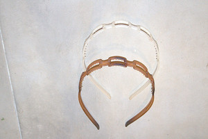 Vintage 3-Pc. Black/Clear/Copper Plastic Headbands