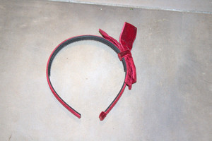 Vintage Burgundy Velvet Bow Headband