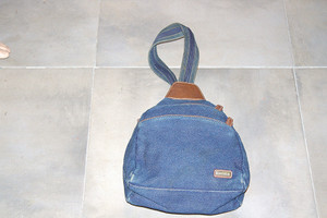 Vintage Connections Back to Shoulder Zippered Denim Bag