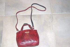 Vintage Faux Red Snakeskin 2-Option Handbag