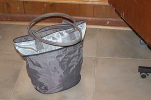 Vintage Leeds PVC Material Gray/Silver Iridescent Bag