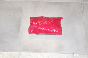 Vintage Estee Lauder Red Patent Vinyl Bag