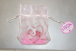 Vintage Russ Fluttering Friends Pale Pink Drawstring Pouch