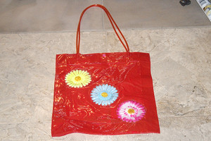Vintage Triple Daisy Red Transparent Tote Bag